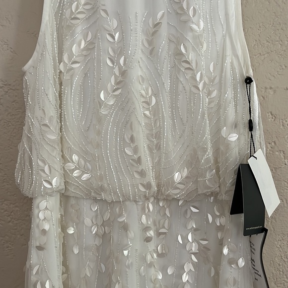 Adrianna Papell Embellished Blouson Dress in Ivory - Picture 10 of 11
